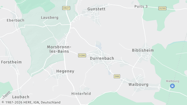 Carte de la zone d'intervention à Durrenbach