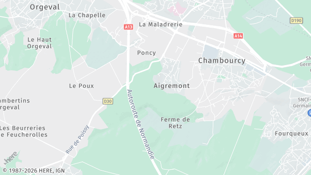 Carte de la zone d'intervention à Aigremont