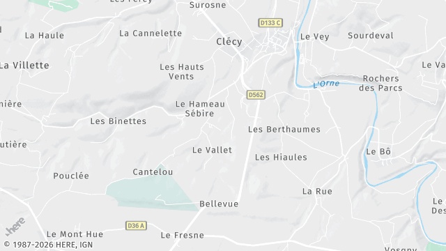 Carte de la zone d'intervention à Clécy