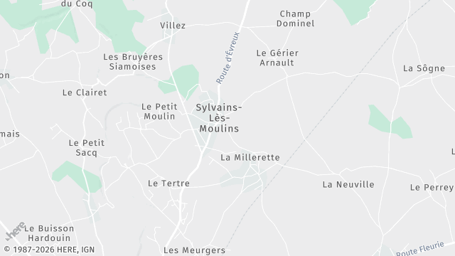 Carte de la zone d'intervention à Sylvains-Lès-Moulins