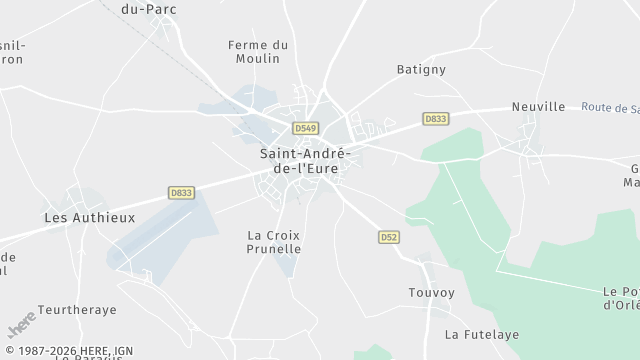 Carte de la zone d'intervention à Saint-André-de-l'Eure