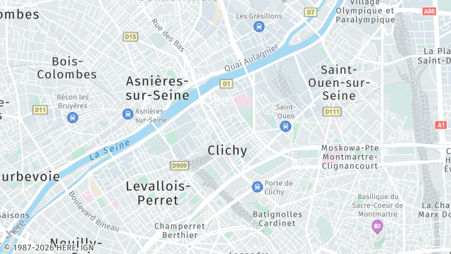 Carte de la zone d'intervention à Clichy