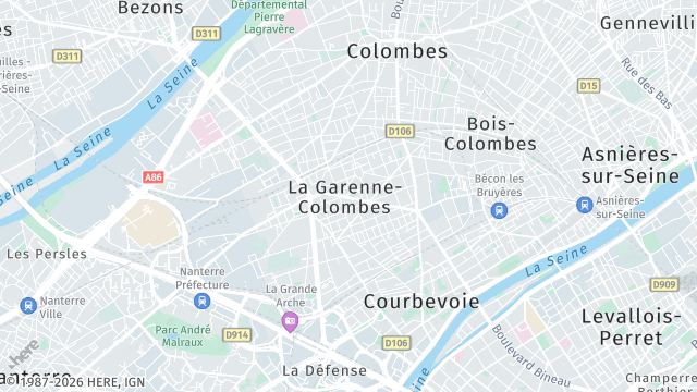 Carte de la zone d'intervention à La Garenne-Colombes