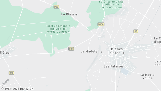 Carte de la zone d'intervention à Blancs-Coteaux