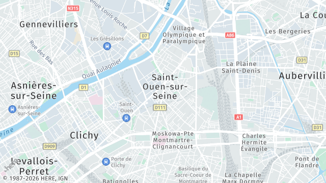 Carte de la zone d'intervention à Saint-Ouen-sur-Seine