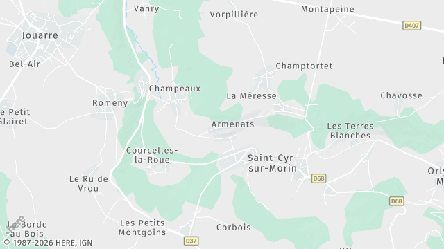 Carte de la zone d'intervention à Saint-Cyr-sur-Morin
