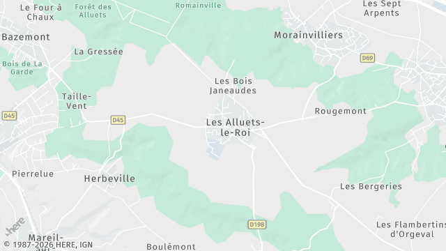 Carte de la zone d'intervention à Les Alluets-le-Roi