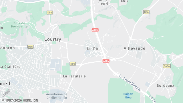 Carte de la zone d'intervention à Le Pin