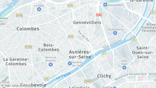 Carte de la zone d'intervention à Asnières-sur-Seine