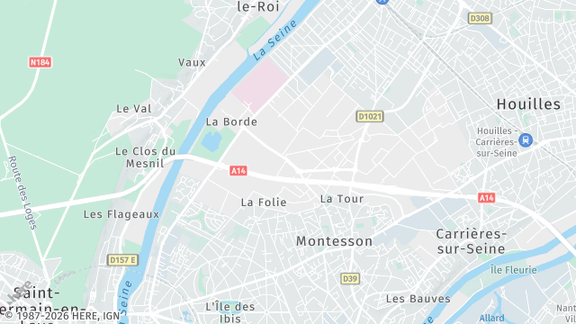 Carte de la zone d'intervention à Montesson