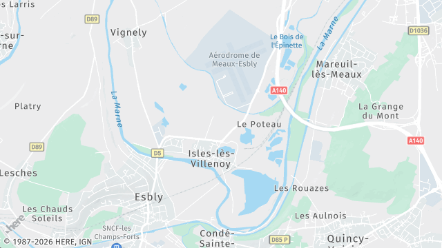 Carte de la zone d'intervention à Isles-lès-Villenoy