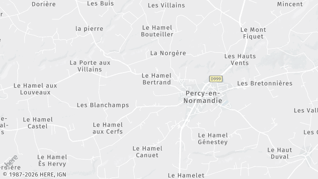 Carte de la zone d'intervention à Percy-en-Normandie