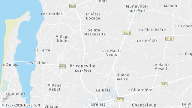 Carte de la zone d'intervention à Bricqueville-sur-Mer