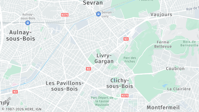 Carte de la zone d'intervention à Livry-Gargan