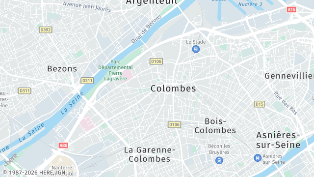 Carte de la zone d'intervention à Colombes