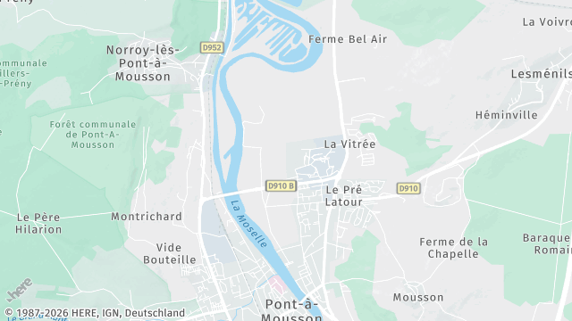 Carte de la zone d'intervention à Pont-à-Mousson