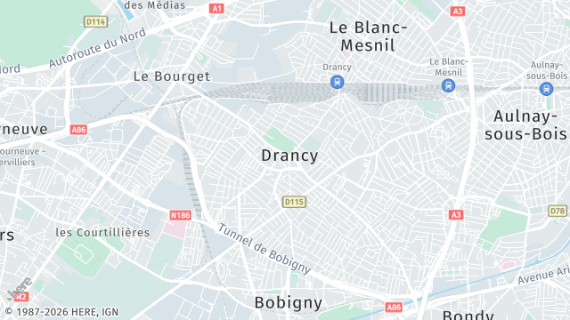 Carte de la zone d'intervention à Drancy