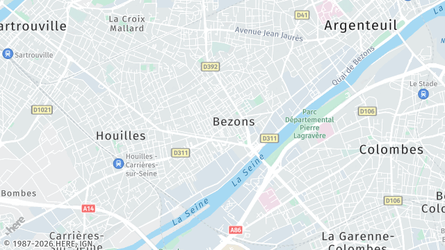 Carte de la zone d'intervention à Bezons