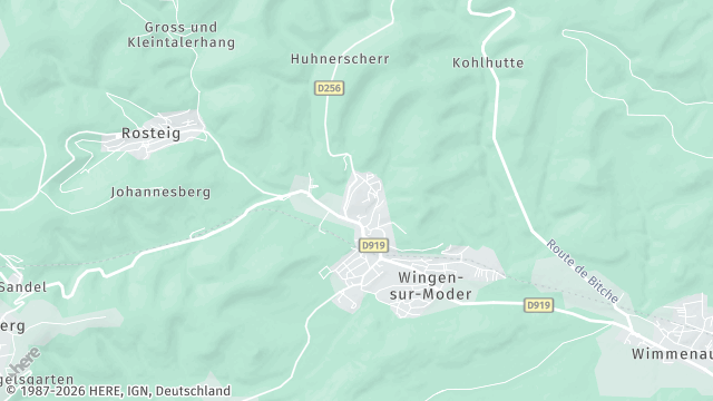 Carte de la zone d'intervention à Wingen-sur-Moder