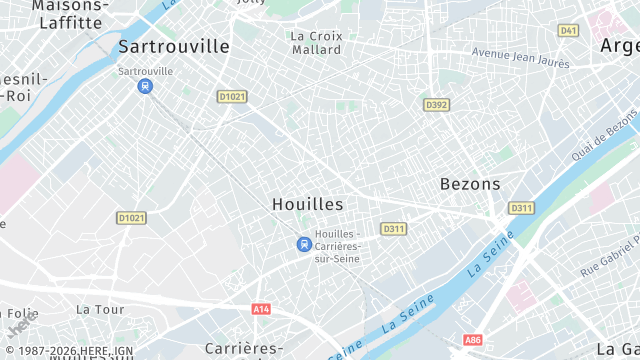 Carte de la zone d'intervention à Houilles