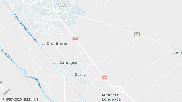 Carte de la zone d'intervention à Sarry
