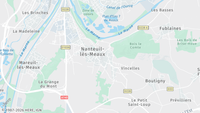Carte de la zone d'intervention à Nanteuil-lès-Meaux