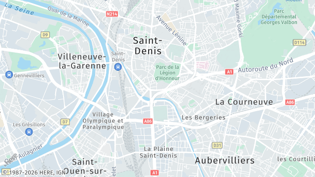 Carte de la zone d'intervention à Saint-Denis