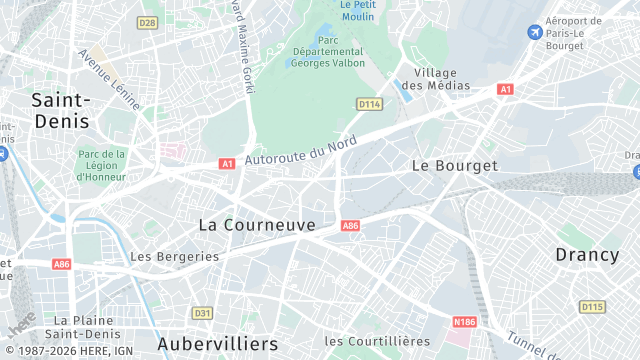Carte de la zone d'intervention à La Courneuve