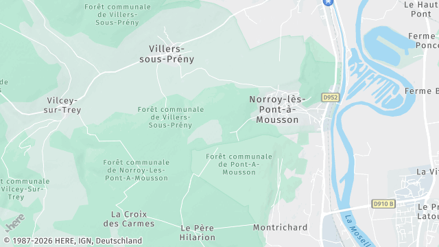 Carte de la zone d'intervention à Norroy-lès-Pont-à-Mousson