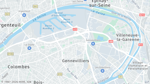 Carte de la zone d'intervention à Gennevilliers