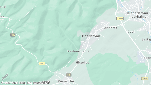 Carte de la zone d'intervention à Oberbronn