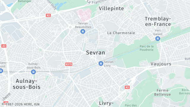 Carte de la zone d'intervention à Sevran