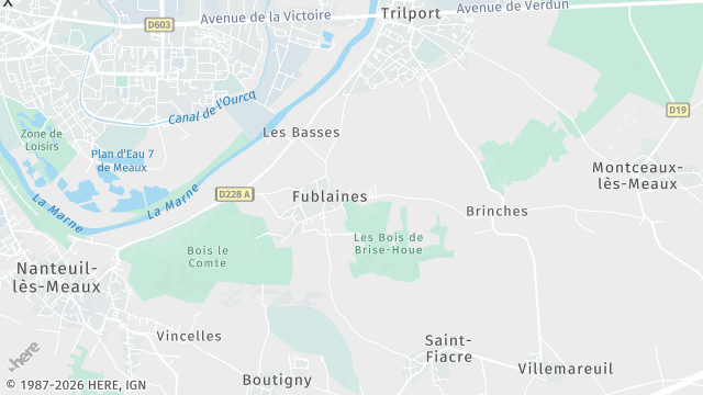 Carte de la zone d'intervention à Fublaines