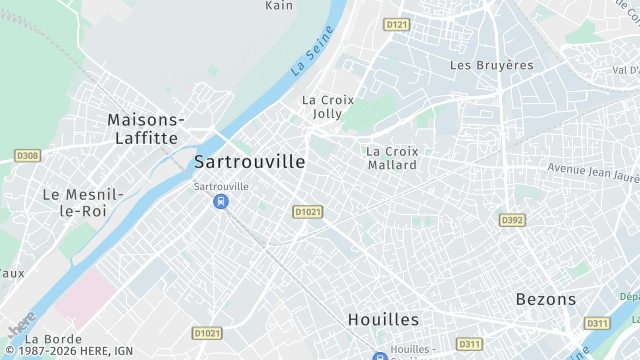Carte de la zone d'intervention à Sartrouville