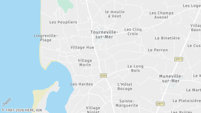 Carte de la zone d'intervention à Tourneville-sur-Mer