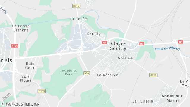 Carte de la zone d'intervention à Claye-Souilly
