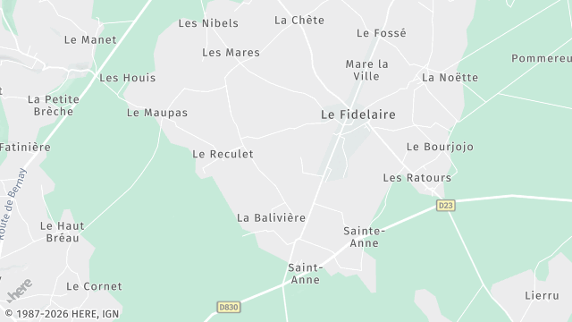 Carte de la zone d'intervention à Le Fidelaire