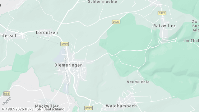 Carte de la zone d'intervention à Diemeringen