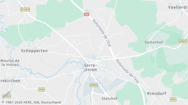 Carte de la zone d'intervention à Sarre-Union