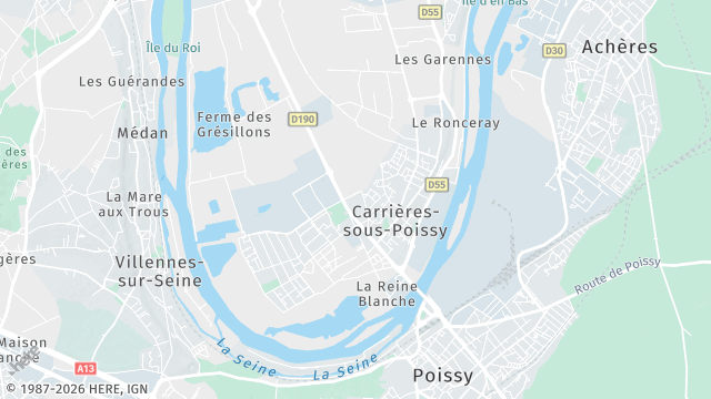 Carte de la zone d'intervention à Carrières-sous-Poissy