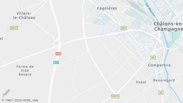 Carte de la zone d'intervention à Fagnières