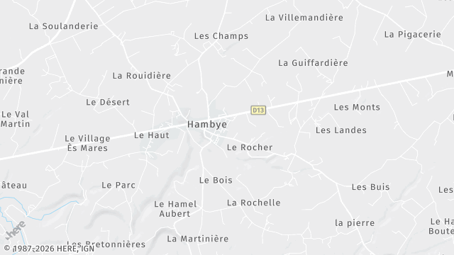 Carte de la zone d'intervention à Hambye