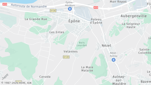 Carte de la zone d'intervention à Épône