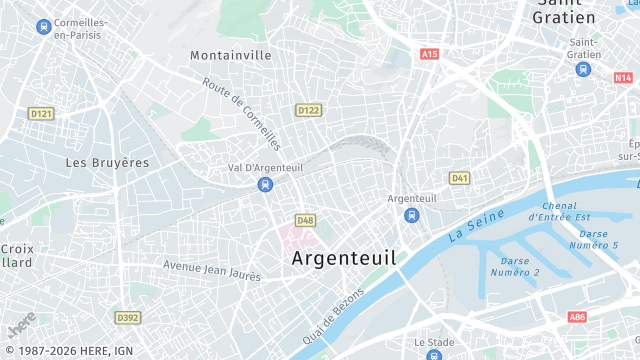 Carte de la zone d'intervention à Argenteuil