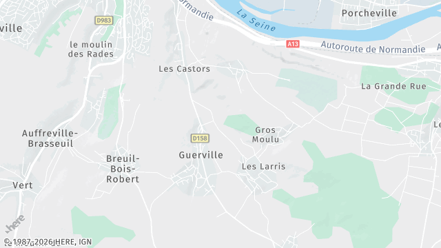 Carte de la zone d'intervention à Guerville