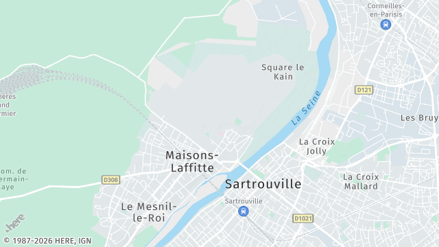 Carte de la zone d'intervention à Maisons-Laffitte