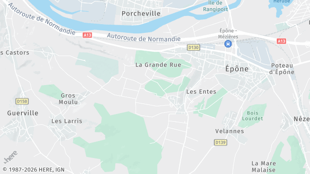 Carte de la zone d'intervention à Mézières-sur-Seine