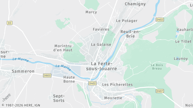 Carte de la zone d'intervention à La Ferté-sous-Jouarre