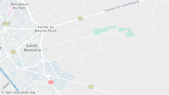 Carte de la zone d'intervention à Saint-Memmie