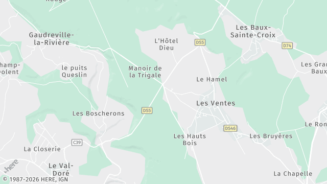 Carte de la zone d'intervention à Les Ventes